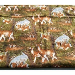 Fabric Wilderness Wild Deer Trees Cotton Wildlife Rusty Frentner